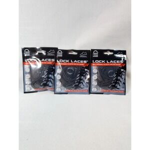 Lock Laces Original Elastic No-Tie Shoe Laces Black – 3 Pack (6 Pairs) NEW